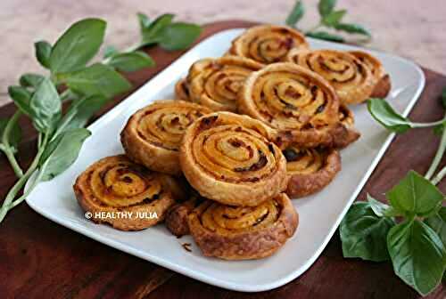 FEUILLETÉS ROULÉS AU PESTO DE LÉGUMES ET BASILIC #VEGAN