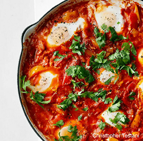 Blanquette de poivrons et tomates aux œufs - tchoutchouka .fr