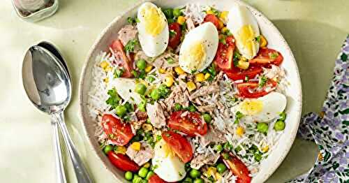 La salade de riz froide au thon est un classique à ne pas louper !