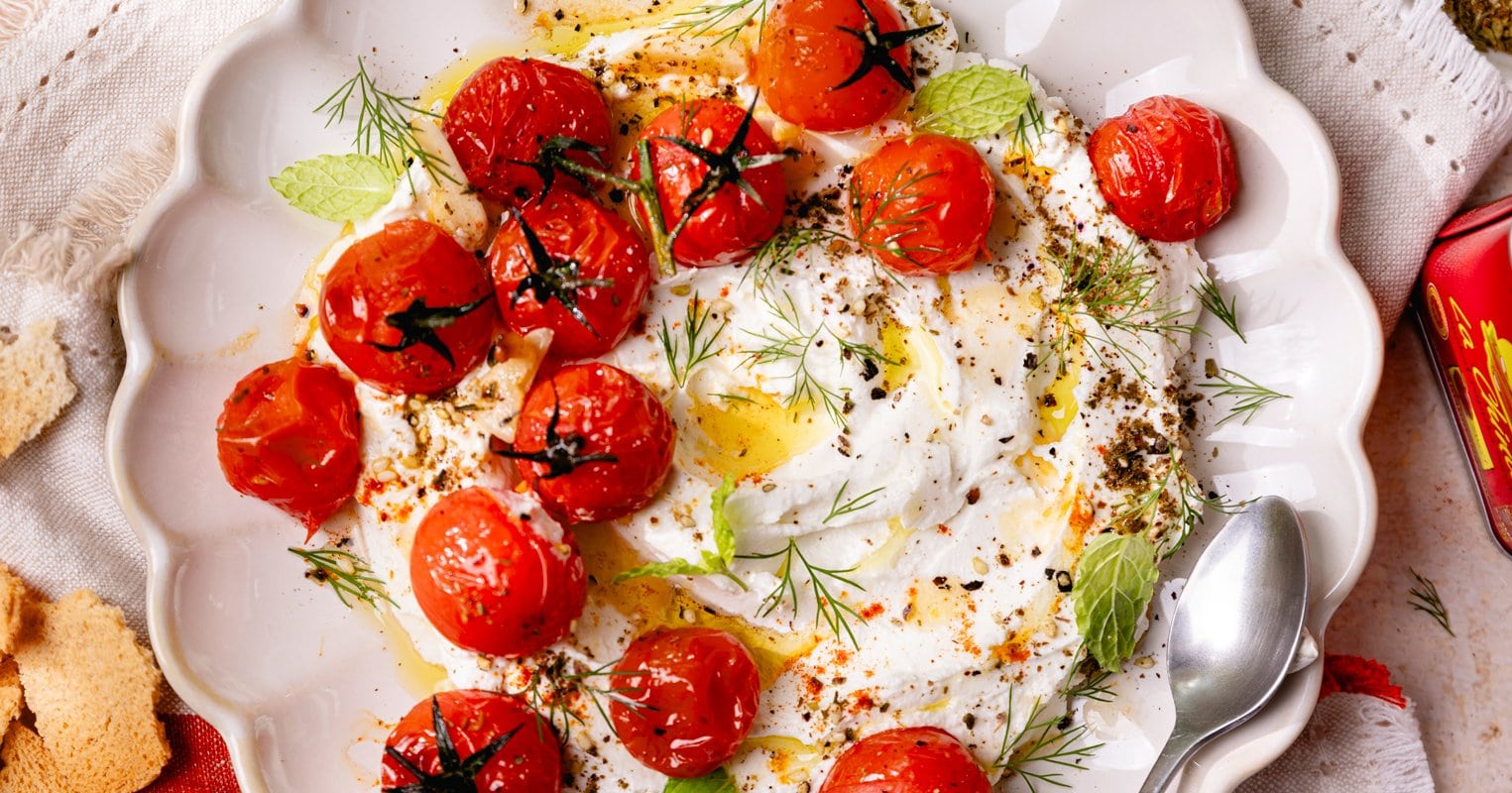 Le labneh aux tomates cerise rôties à partager pour l’apéro !