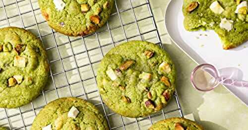 Les délicieux cookies au matcha, chocolat blanc et pistache !