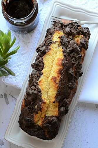 Cake marbré pâte à tartiner chocolat café et crumble