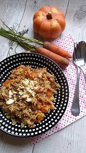 Curry de riz complet  riz rouge quinoa carotte et courge