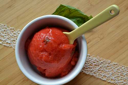 Sorbet fraises basilic