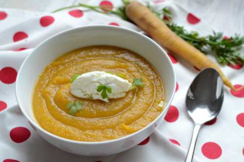 Soupe de patate douce carottes et coriandre