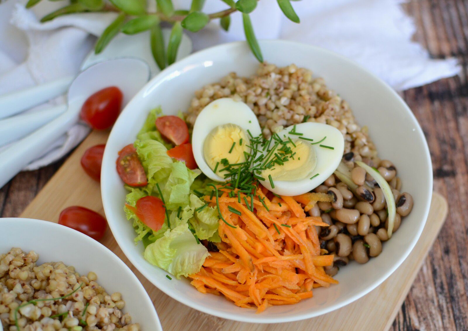 Buddha bowl sarrasin haricots carottes et oeuf #végétarien