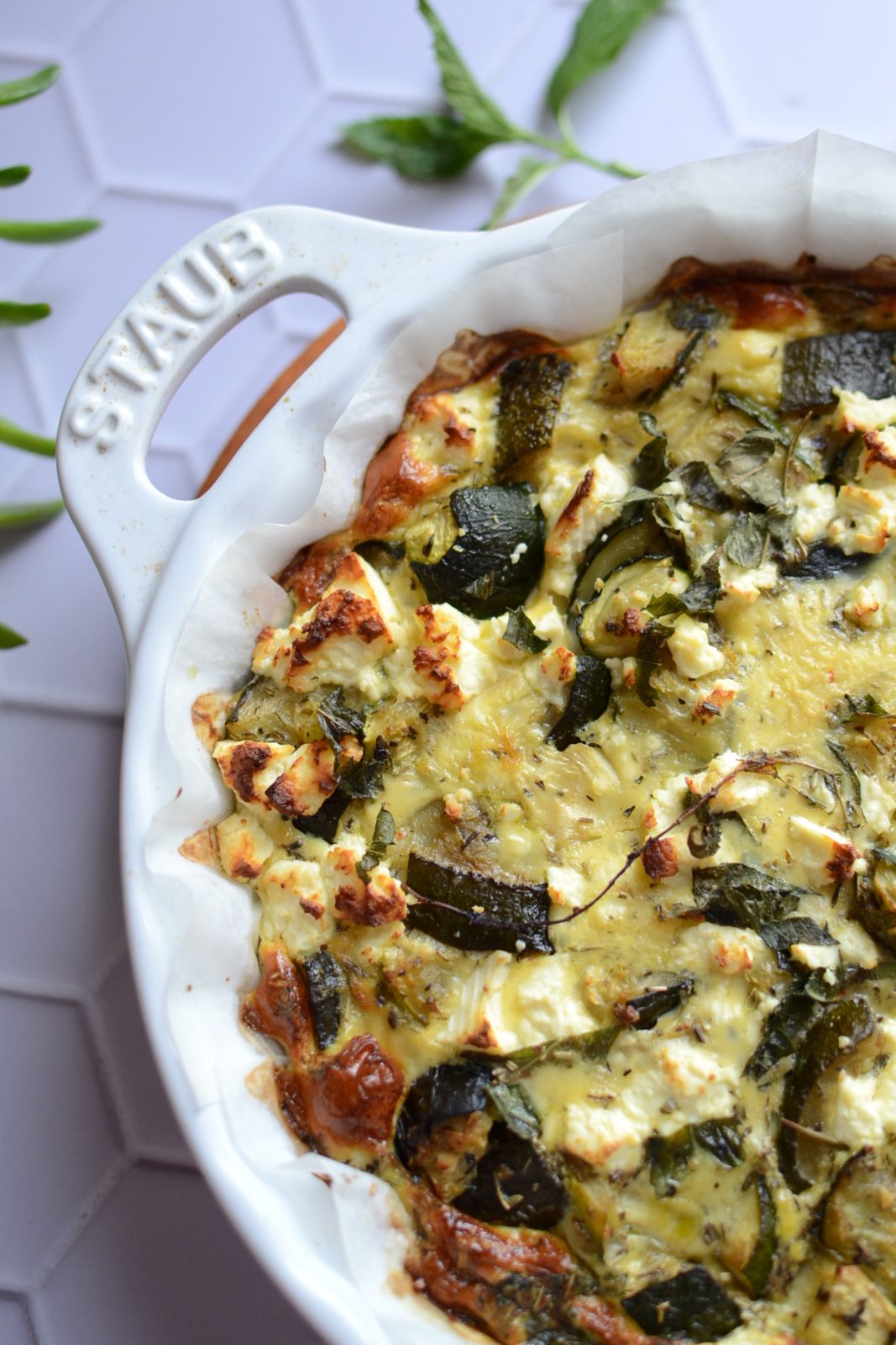 Frittata de courgettes féta et menthe #au four