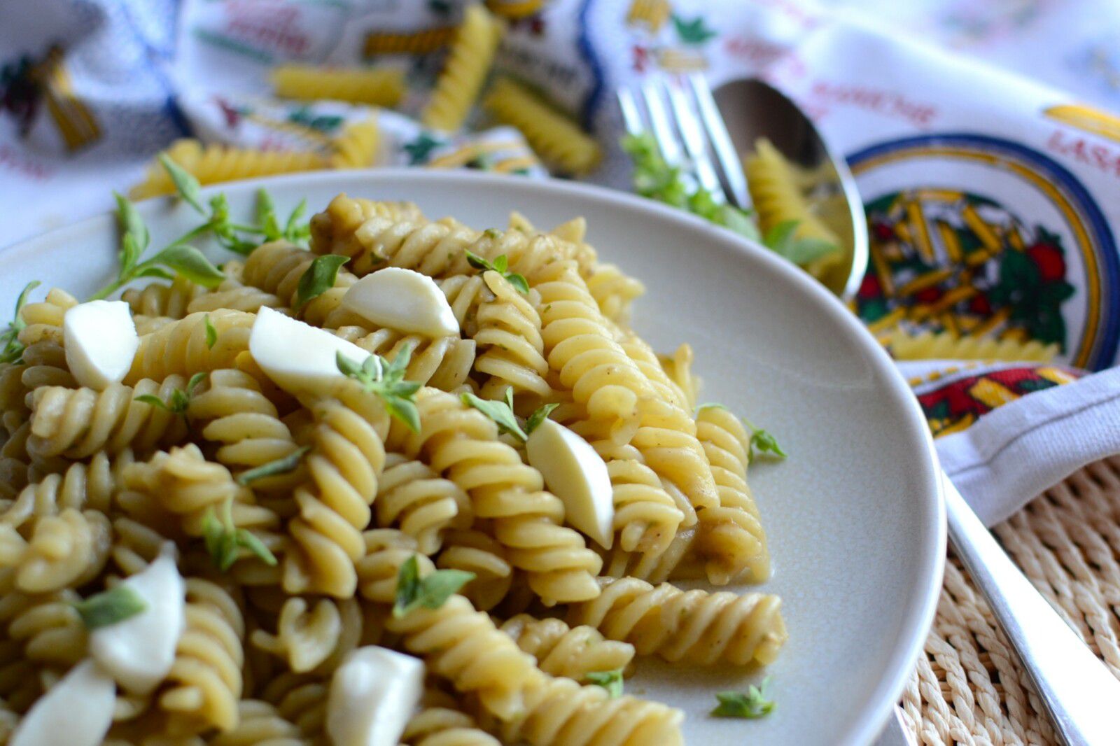 Pâtes au pesto d'aubergine #végétarien 