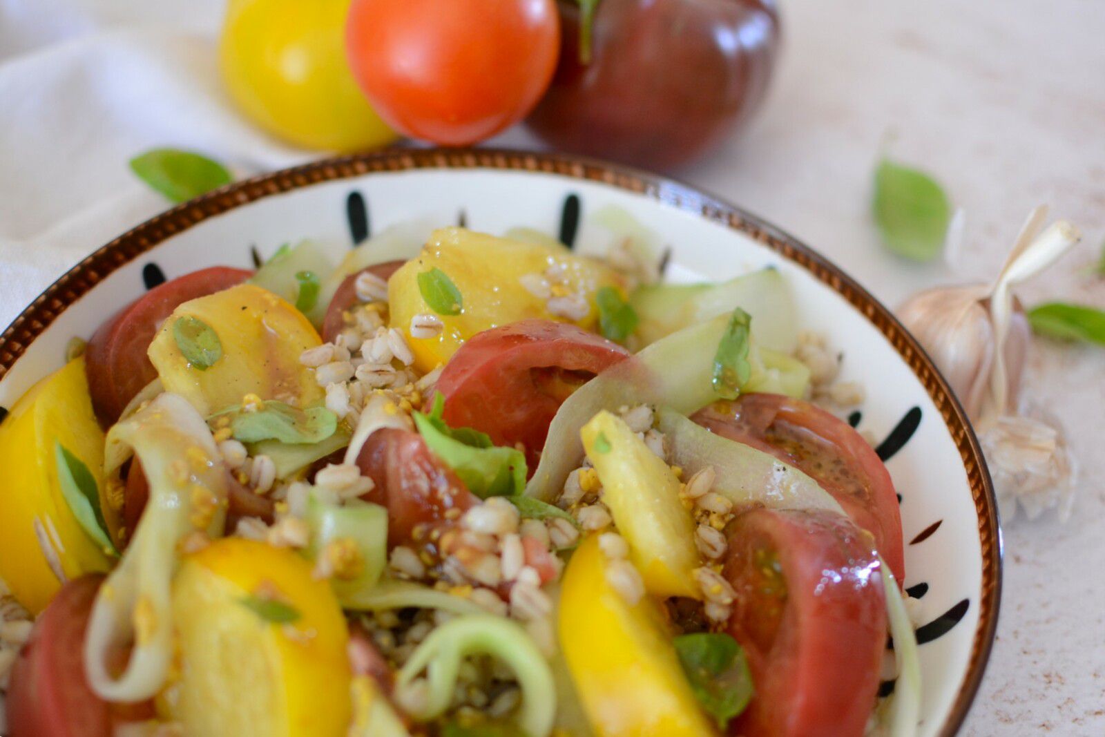 Salade d'orge tomates et concombre #vég