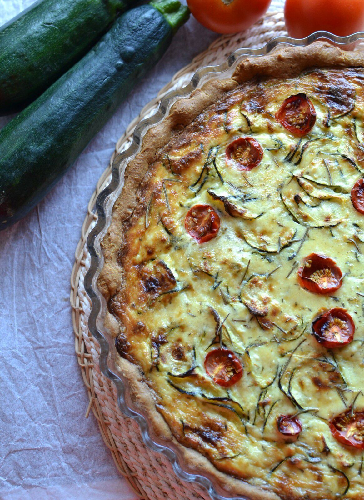 Tarte à la brousse de brebis courgettes et tomates cerises #végétarien