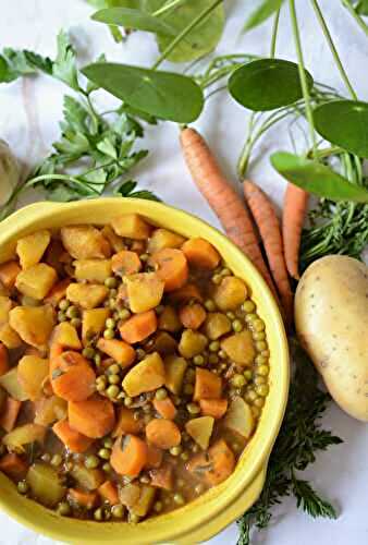 Tagine pommes de terre, carottes et petits pois #vég