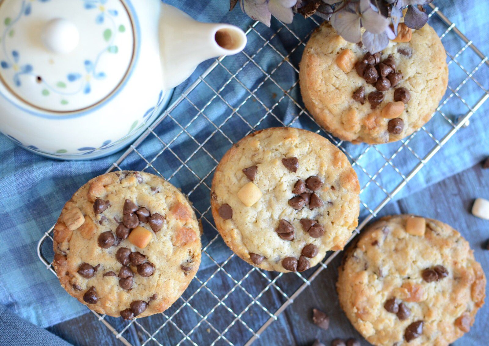 Cookies aux flocons d'avoine pépites de chocolat et biscuits