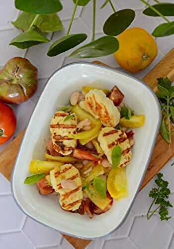 Salade de halloumi grillé tomates et haricots tarbais #partenariat