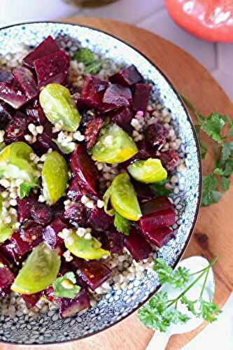 Salade de sarrasin, betterave et tomates #végétarien