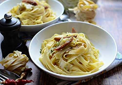 Fettucine chou chinois tomates confites #végétarien