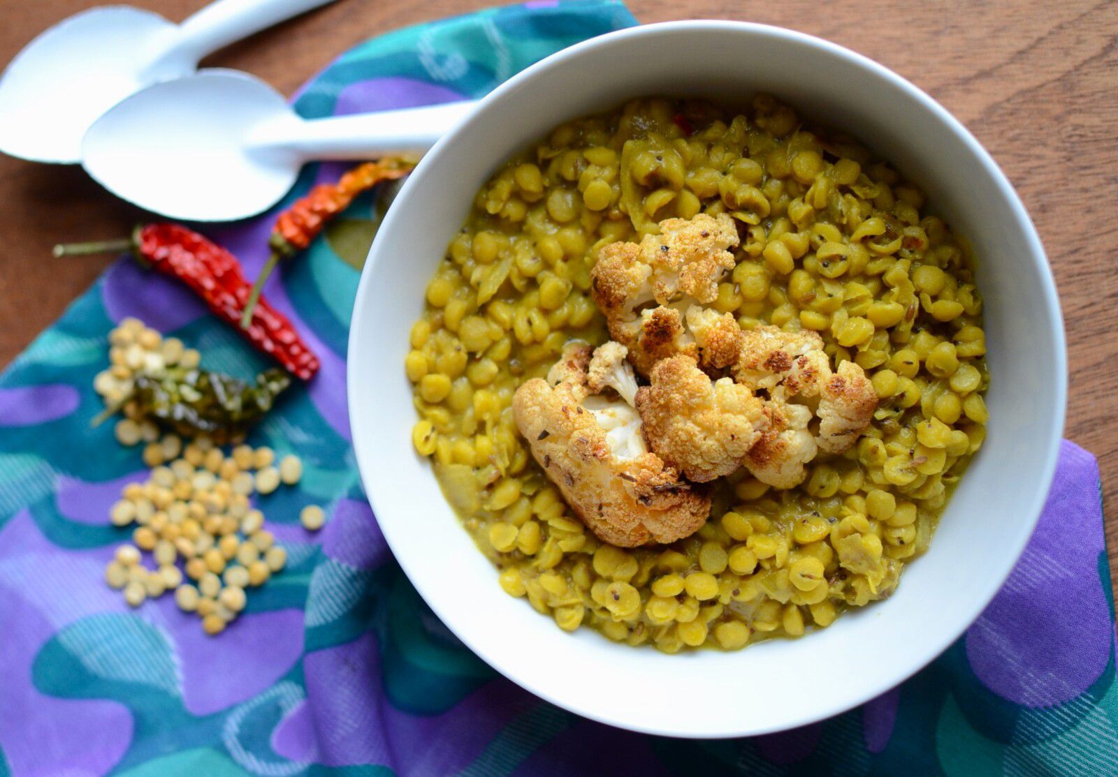 Chana dal et chou fleur rôti #végétarien 