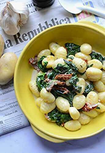 Gnocchi aux épinards et tomates séchées #végétarien