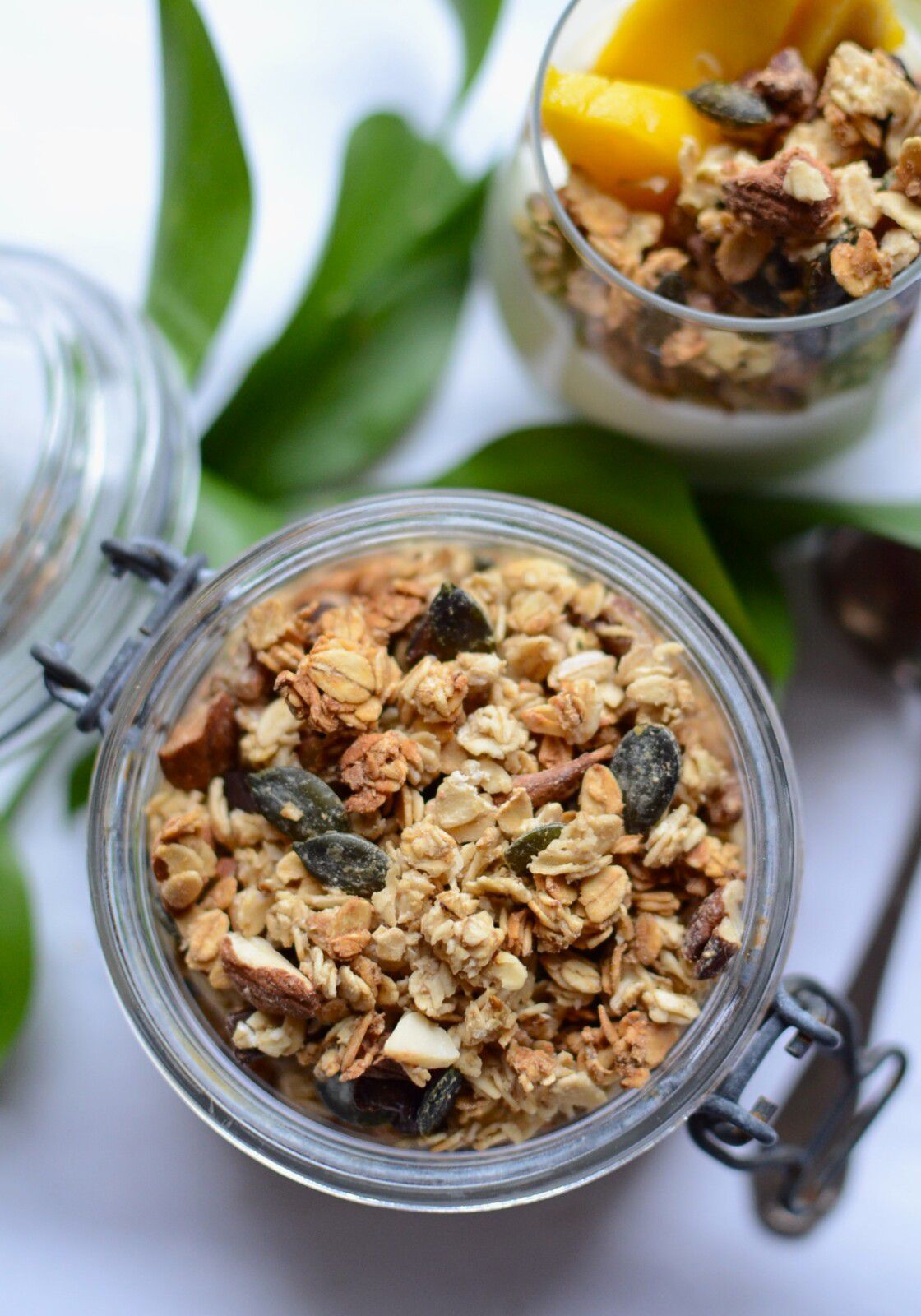 Granola croustillant - compote de pommes