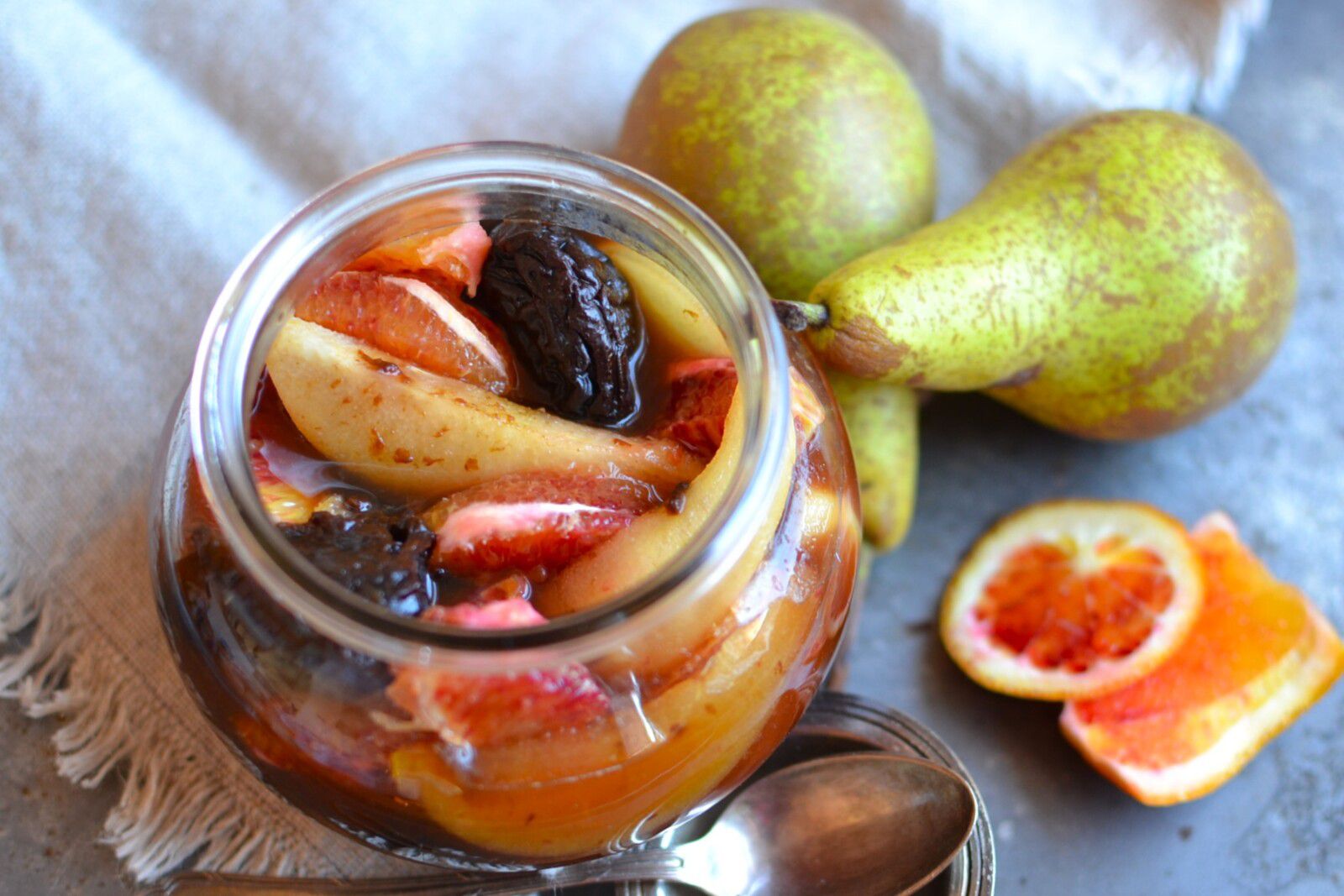 Salade de pruneaux poires et orange