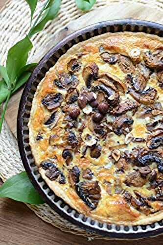 Tarte champignons échalote et noisettes #végétarien