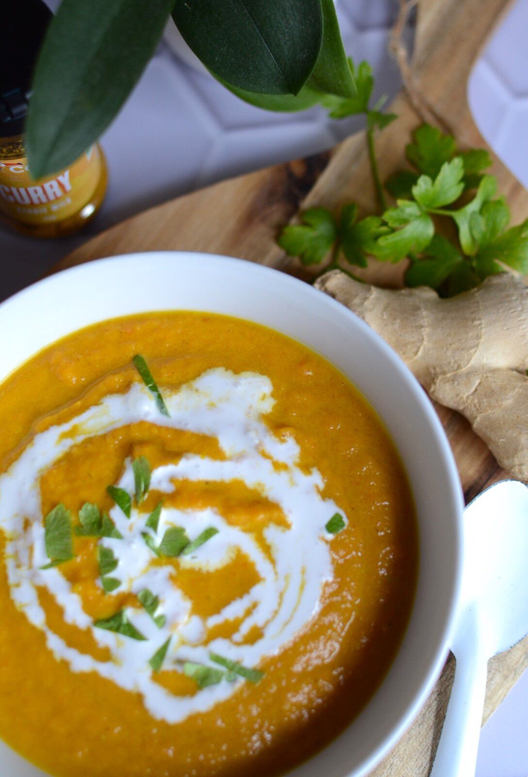 Velouté de carottes, lait de coco et gingembre #végétarien