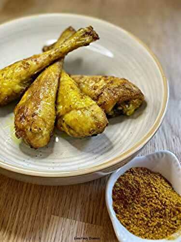 Le mélange d’épices « Spécial Poulet » de l’Herbier d’Auvergne, testé avec des pilons rôtis au four