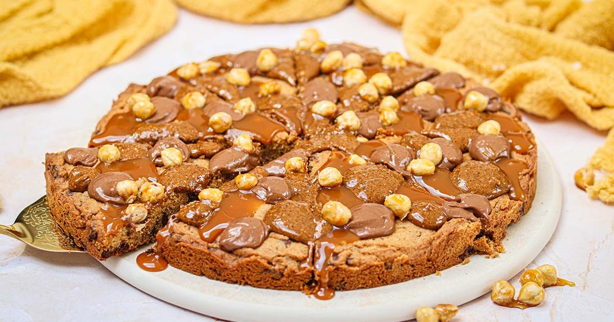 Cookie pizza praliné noisette façon Cédric Grolet