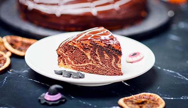 Gâteau marbré d'halloween orange chocolat - Recette facile !