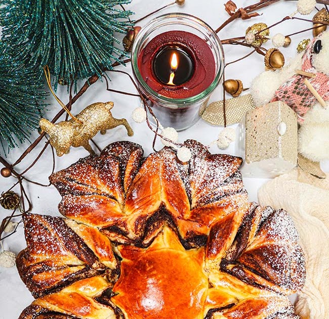 Brioche flocon à la pâte à tartiner : la brioche parfaite pour Noël