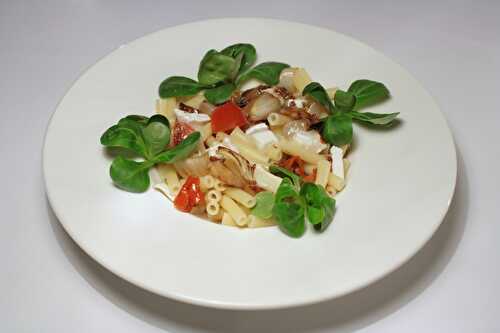Salade de macaroni au fenouil, chèvre & tomates séchées