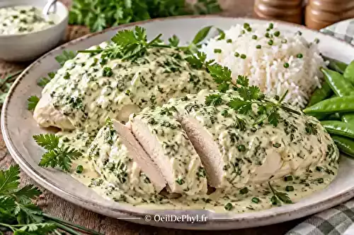 Volaille en manteau d'herbes