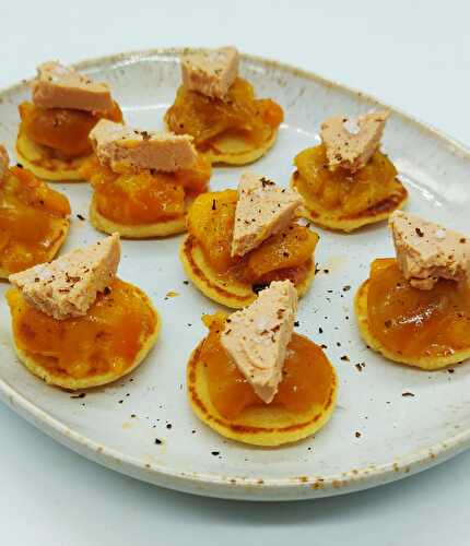 Blinis mirabelles et foie gras