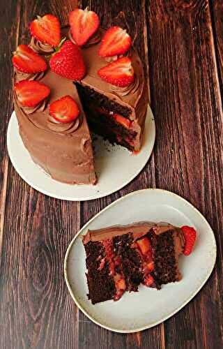Layer cake fraise chocolat