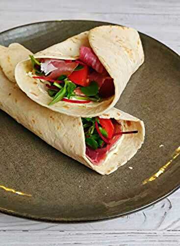 Wraps tomate jambon cru