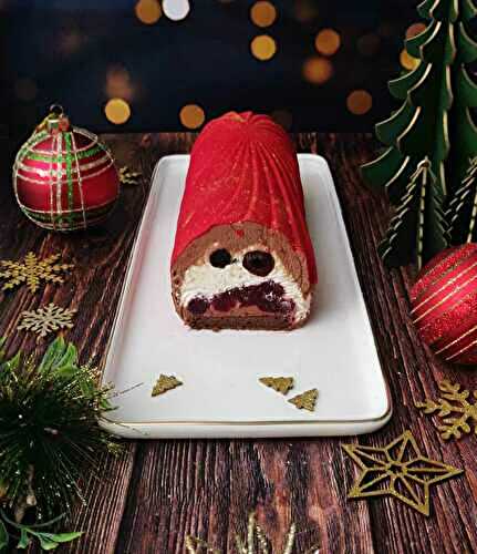 Bûche cerises amarena chocolat