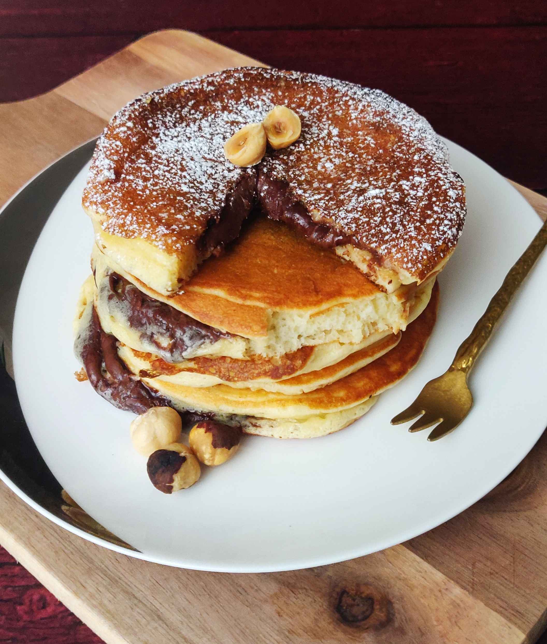 Pancakes fourrés à la pâte à tartiner