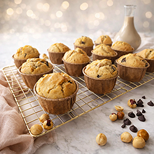 Muffins noisette chocolat {sans lactose}