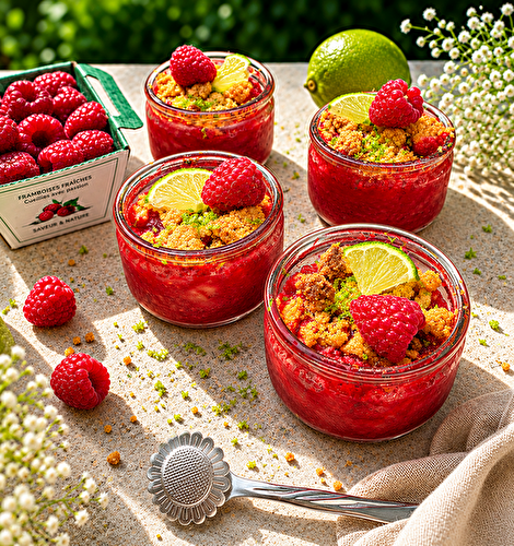 Crumble framboise citron vert