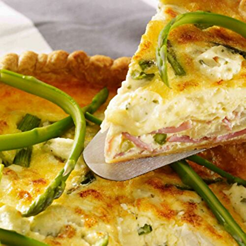 Quiche jambon, asperges et fromage frais