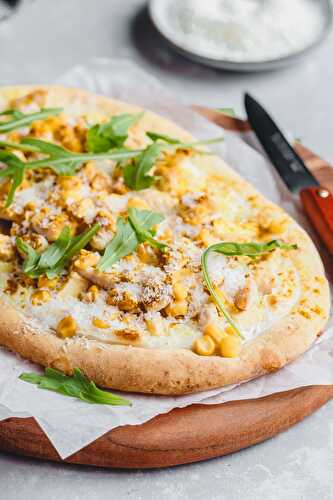 Pizza coco, curry et dinde