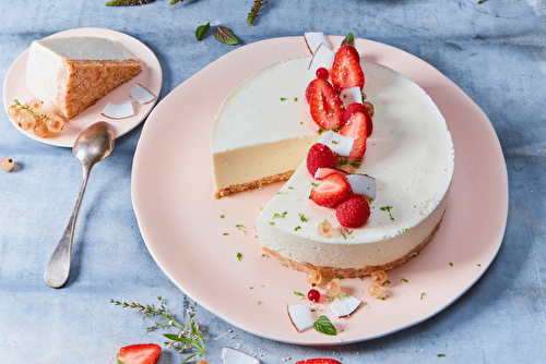 Cheesecake coco au St Môret et fruits rouges