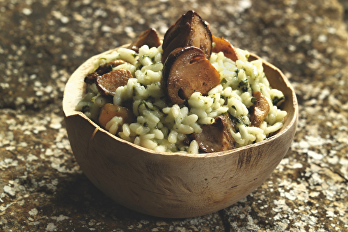 Risotto vert aux cèpes, délicieusement sous-bois