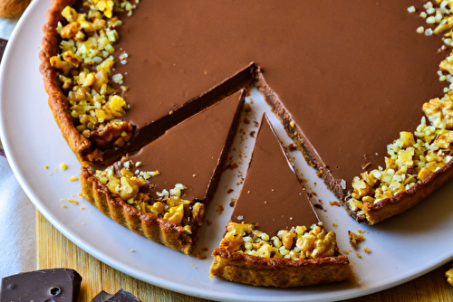 Tarte au chocolat et aux noix