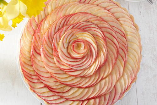 Tarte aux pommes bouton de rose