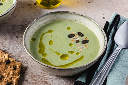 Velouté de brocolis à l’huile d’olive de Nyons AOP