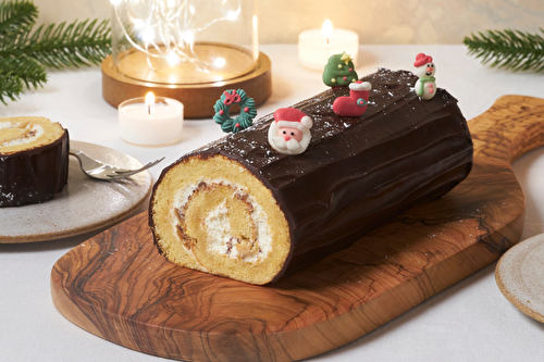 Bûche de Noël chocolat-vanille