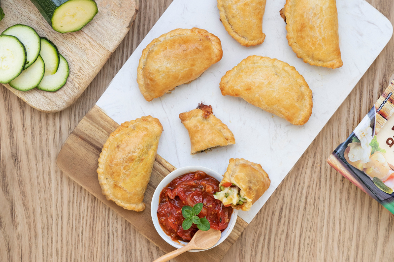 Empanadas à la raclette et aux petits légumes