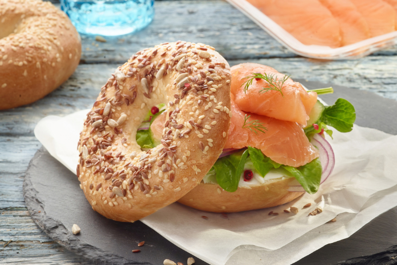 Bagels au saumon fumé et au fromage frais