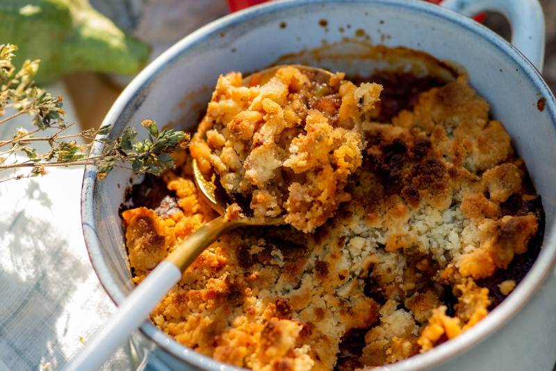 Crumble de légumes d’été au Valençay