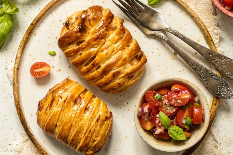 Poisson façon Wellington et salade de tomates cerises